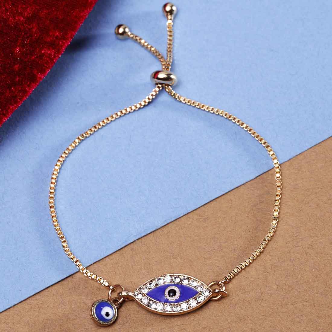Blue Evil Eye Adjustable Bracelet