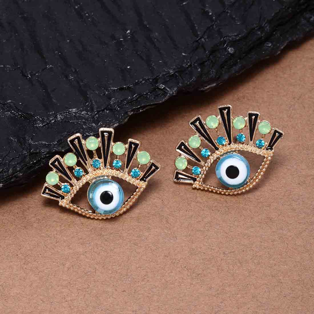 Evil Eye Voli Stud Earrings Ferosh
