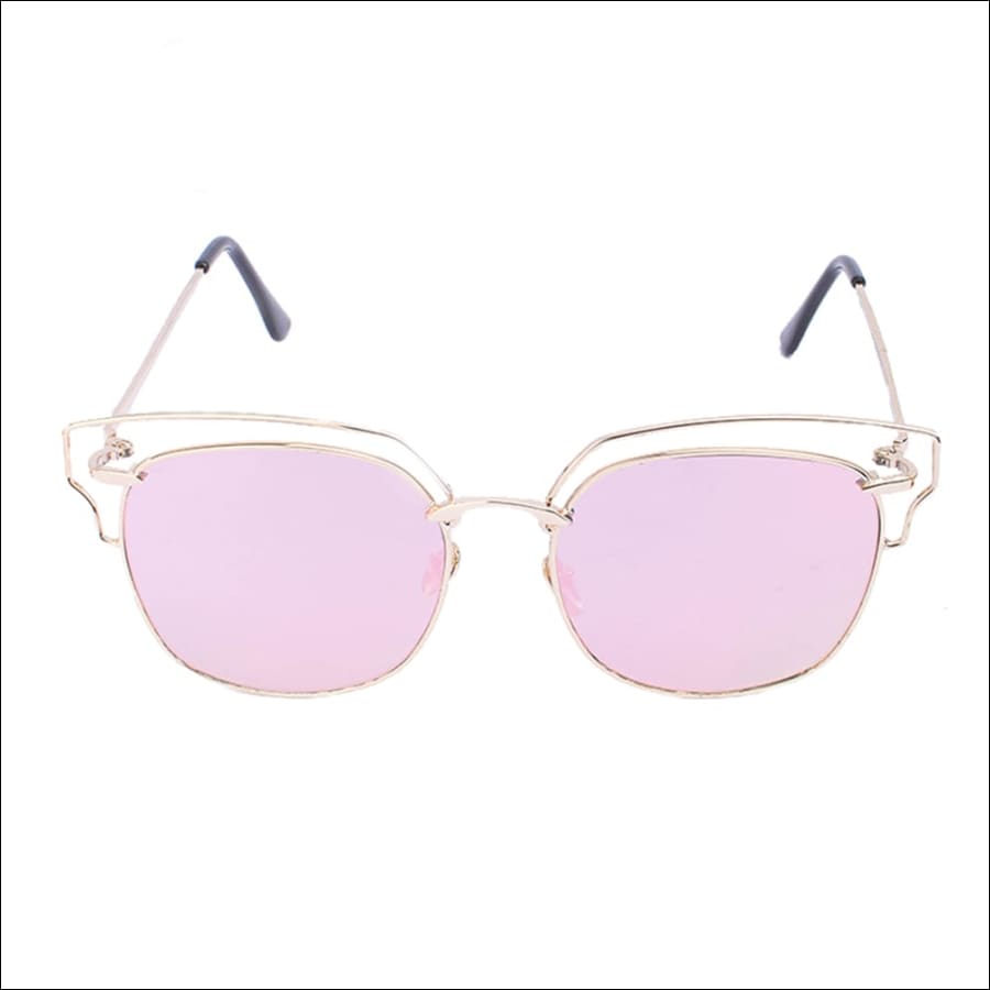 Haylee Pink Cat-Eyed Round Sunglasses