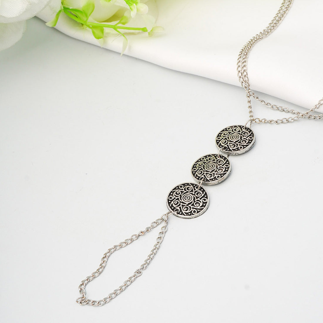 Oxidized Coin Toe Chain Anklet