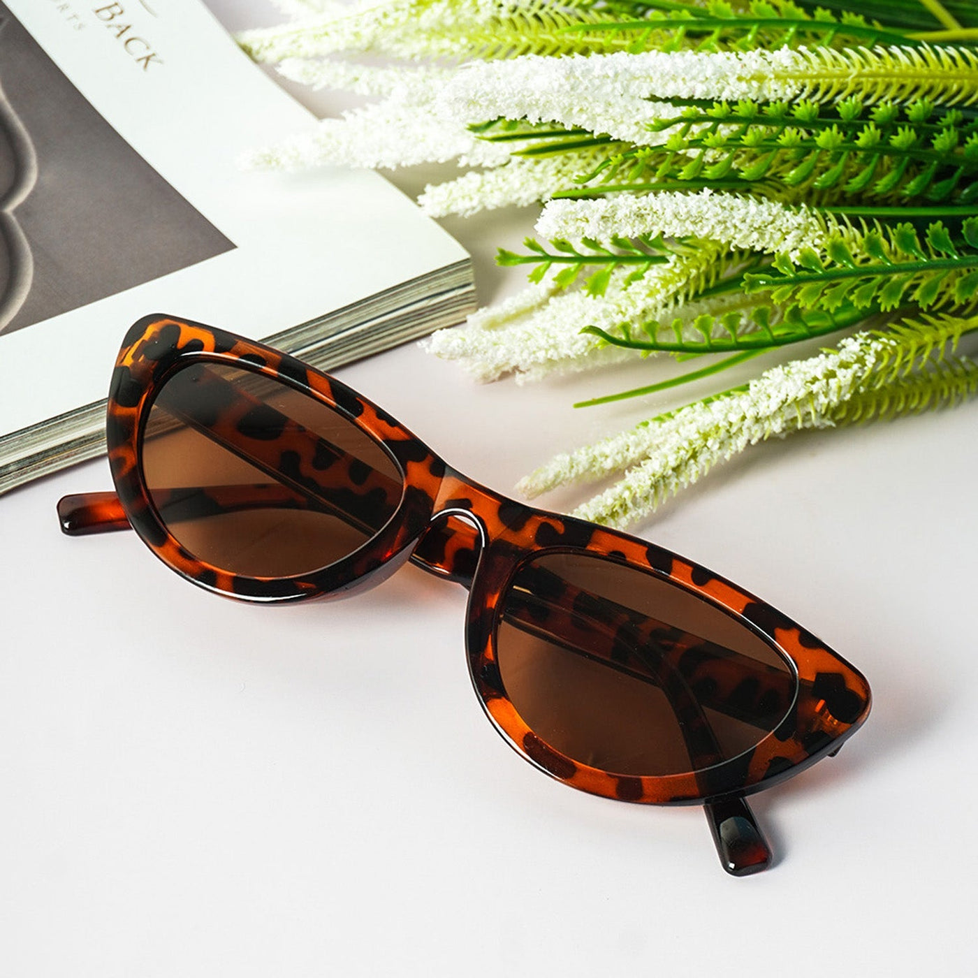 Unisex Brown Lens & Brown Cateye Sunglasses