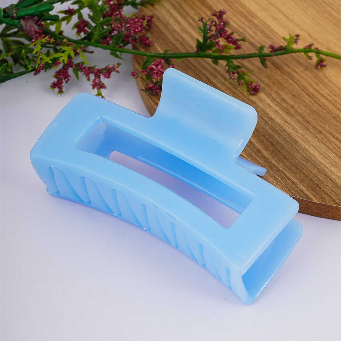 Sky- Blue Rectangular Hair Clutch