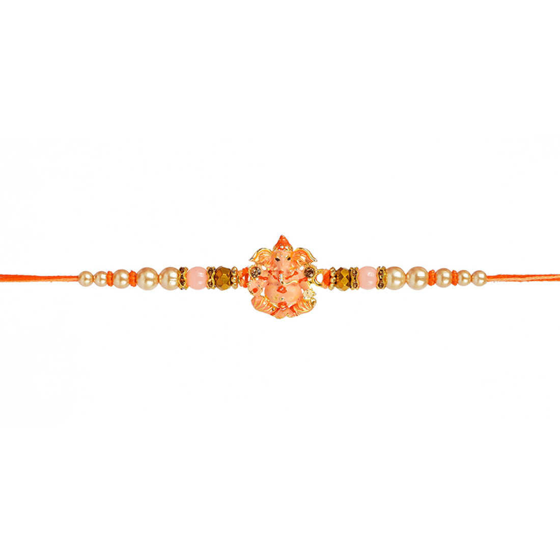 Urmika Shri Ganesh Beaded Rakhi with Roli Chawal