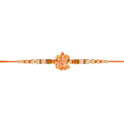 Urmika Shri Ganesh Beaded Rakhi with Roli Chawal