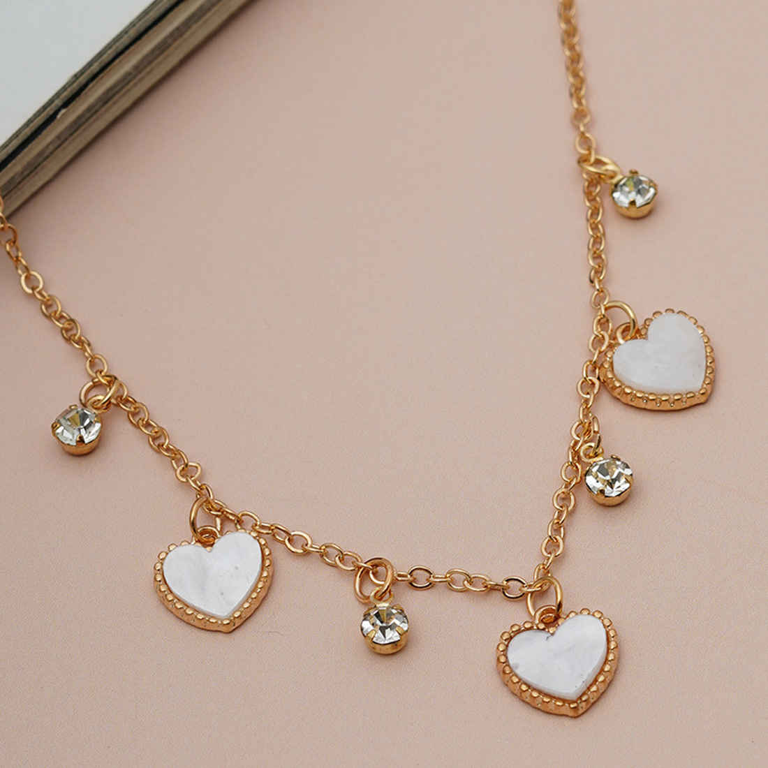 White Heart Charm Necklace