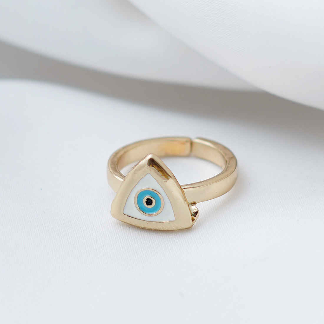 Evil Eye Triangle Ring