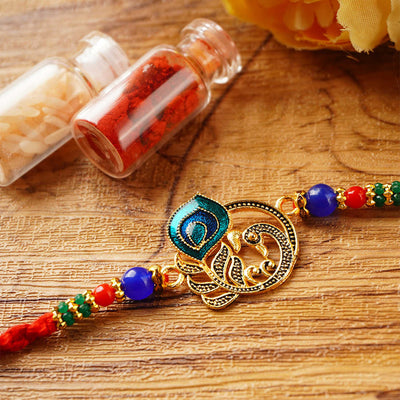 Urmika Peacock and Mor Pankh Rakhi with Roli Chawal