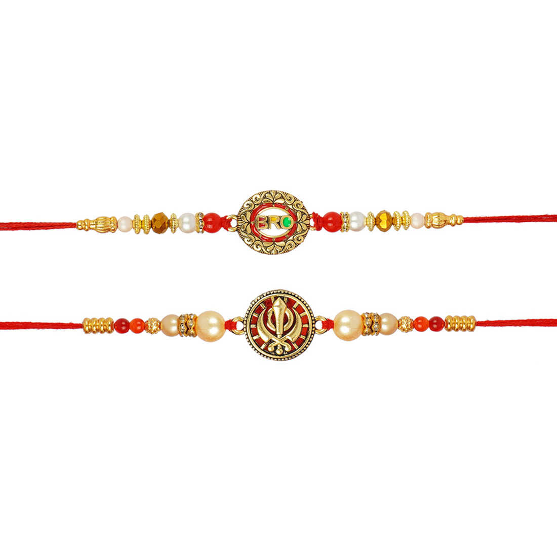 Urmika Bro and Khanda Rakhi Set of 2 with Roli Chawal