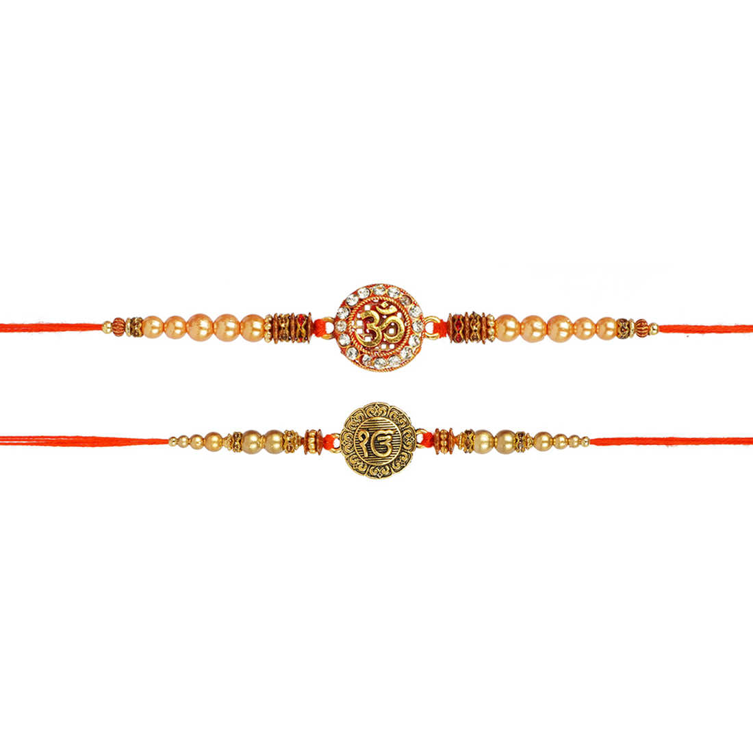 Urmika Ik Onkar and Om Rakhi Set of 2 with Roli Chawal