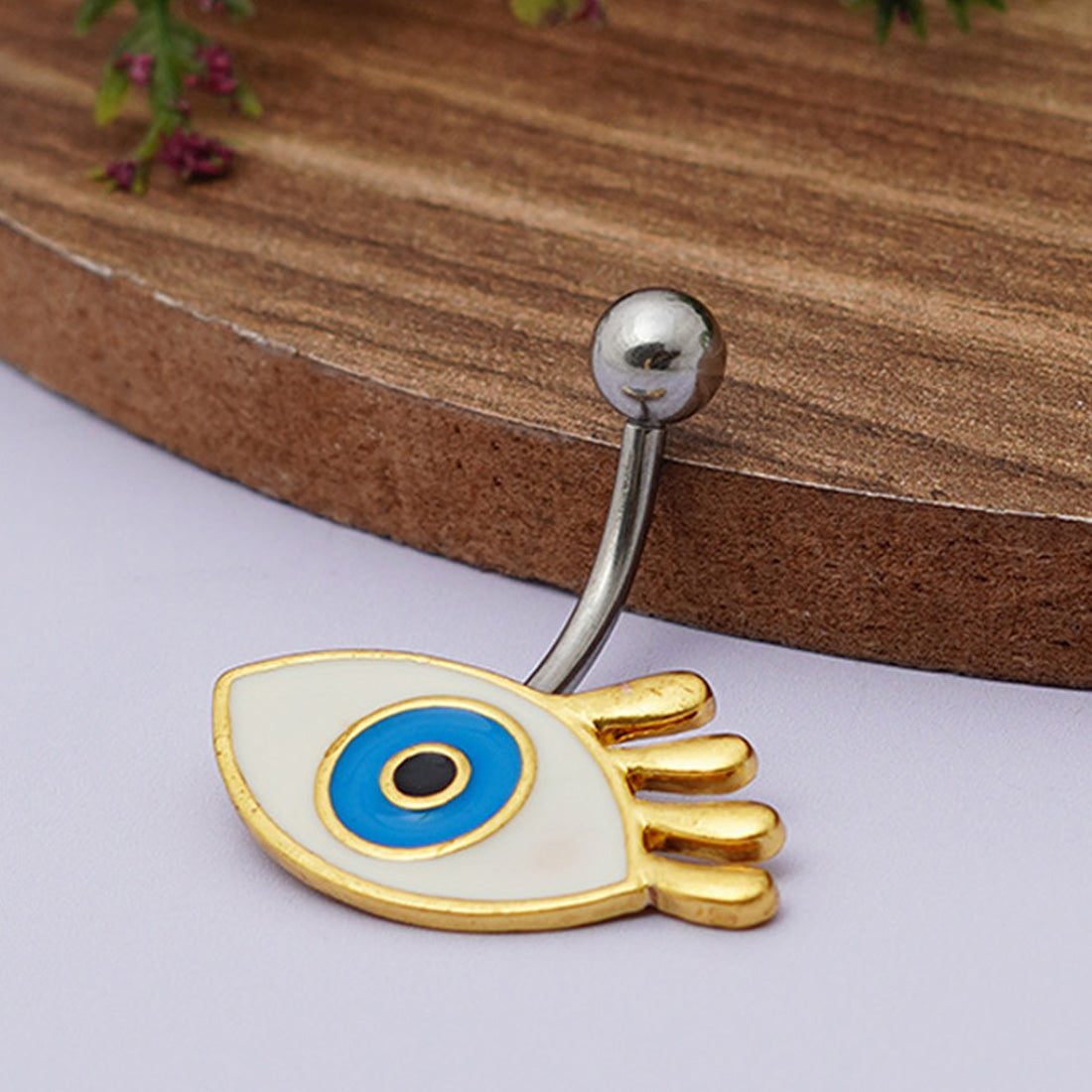 Silver Gold Evil Eye Belly Button Ring