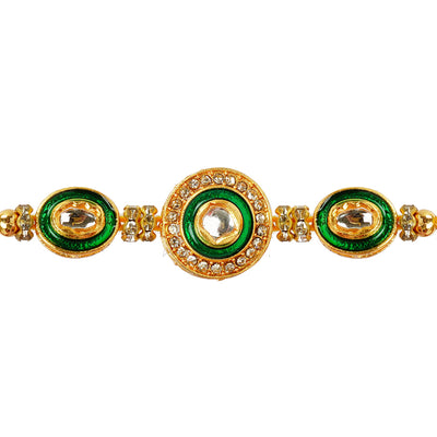Green Crystal Kundan Rakhi