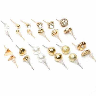 Amora 12 Pair Designer Stud Earrings Set