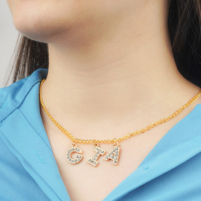Rhinestone Personalized Pendant Necklace