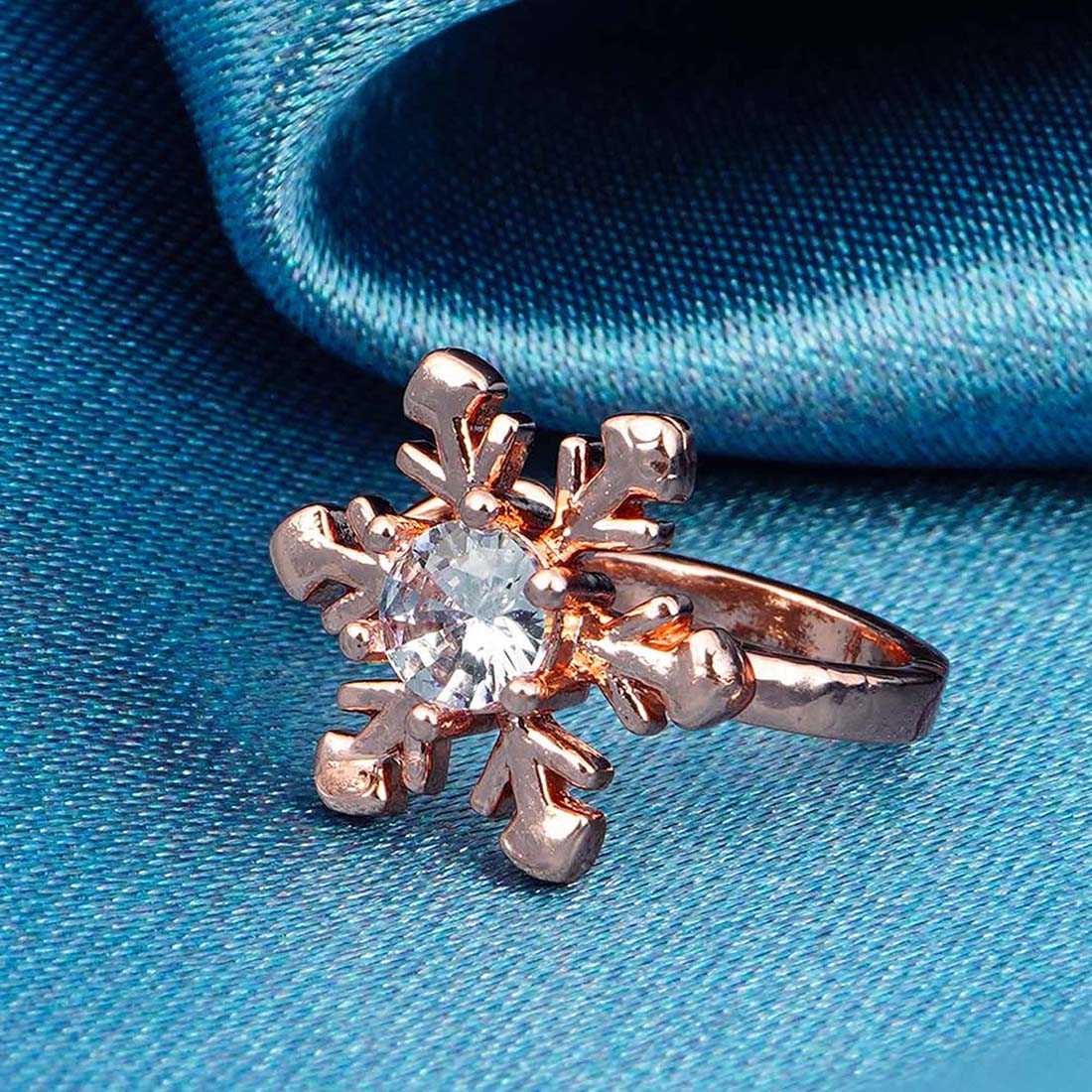 Rose Gold Snowflake Nose Ring "