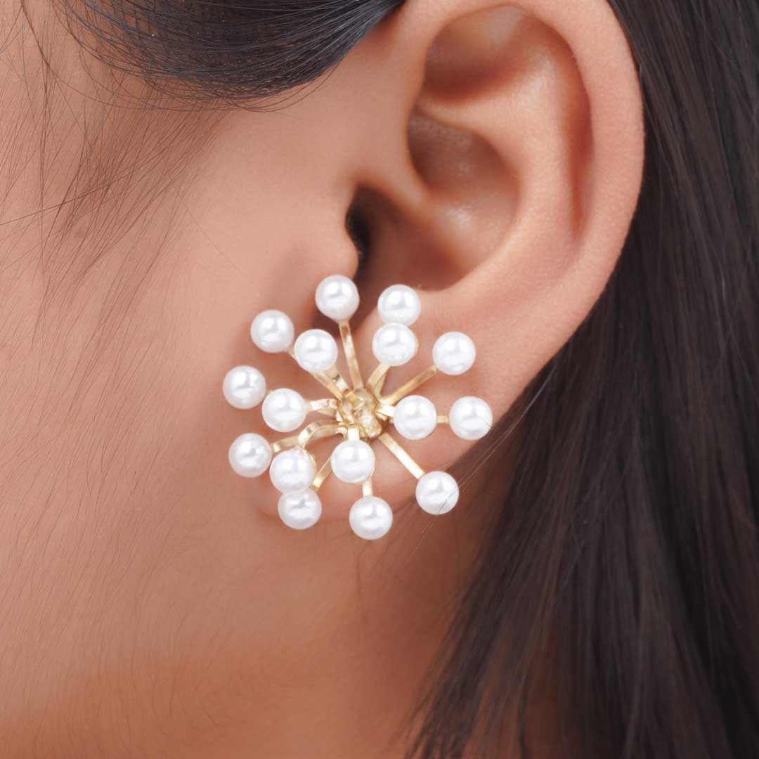 Pearl Cluster Stud Earrings