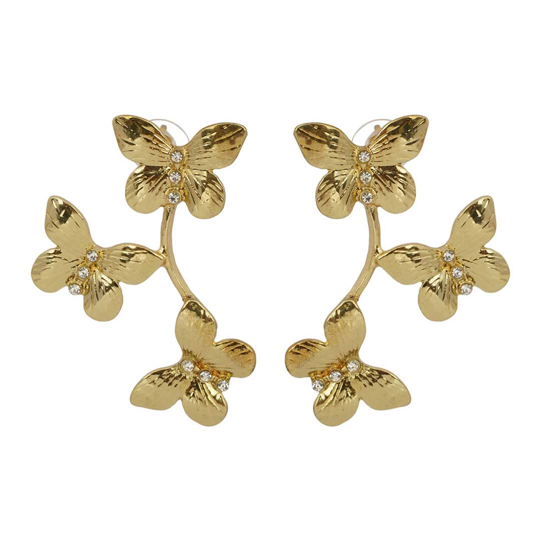 Gold Butterfly Dangler Earrings