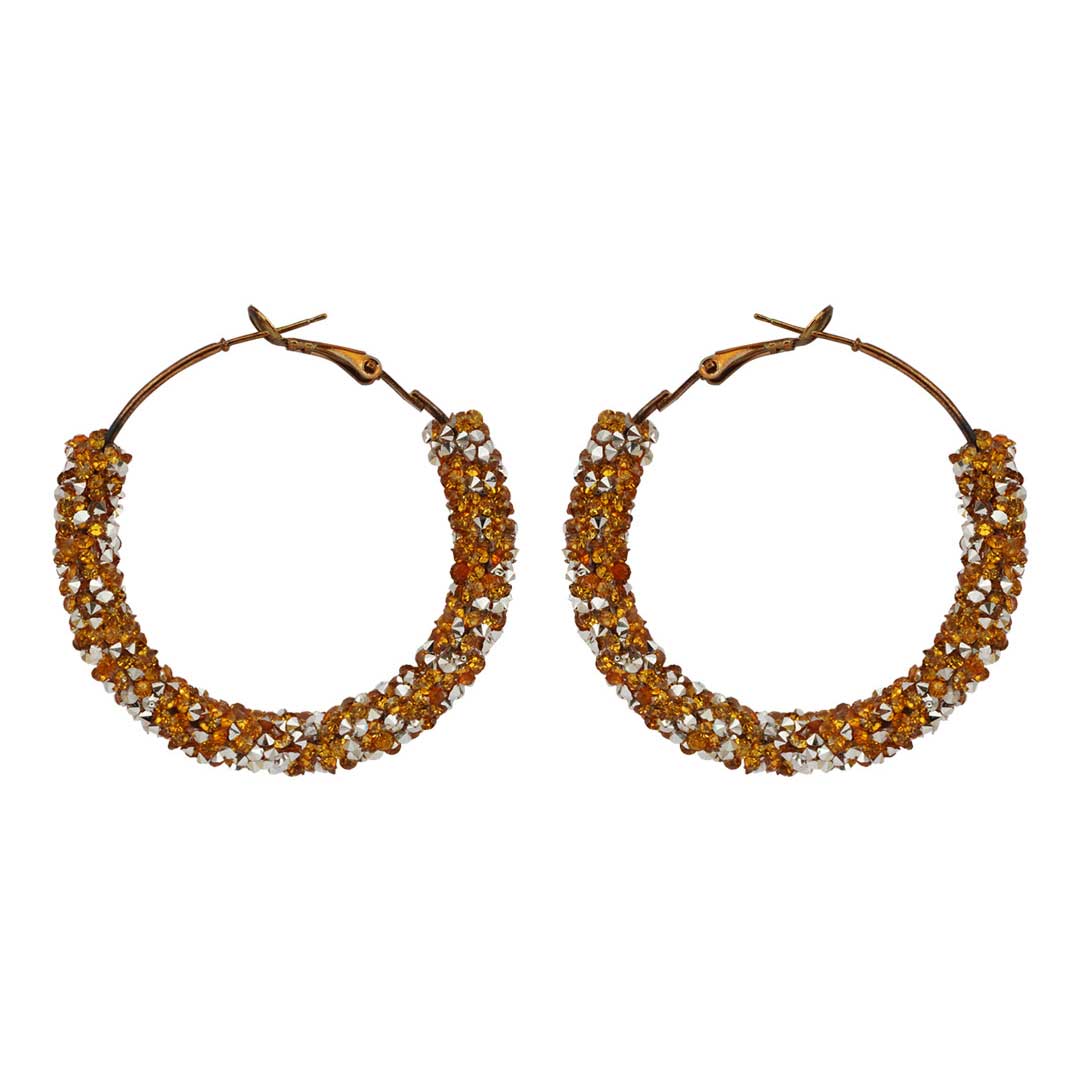Gold Glitter Hoop Earrings