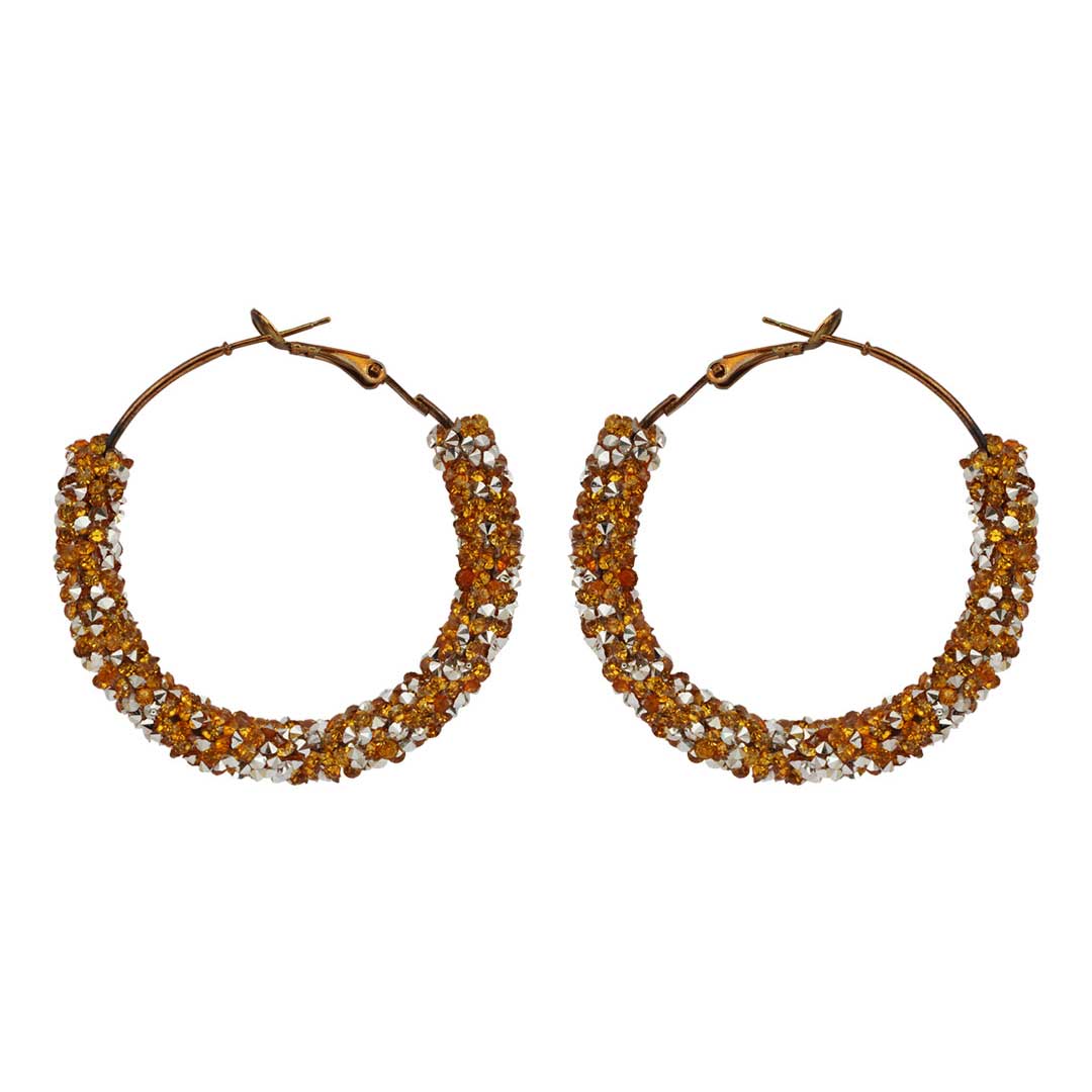 Gold Glitter Hoop Earrings