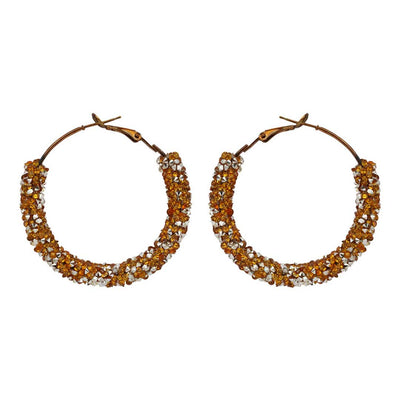 Gold Glitter Hoop Earrings