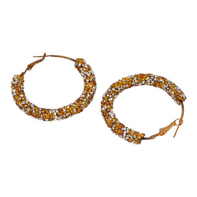 Gold Glitter Hoop Earrings