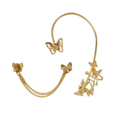 Butterfly Gold Chain Ear Cuff Set of 2