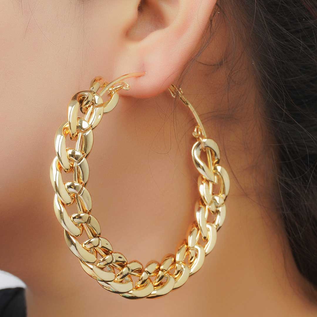 Curb Chain Hoops