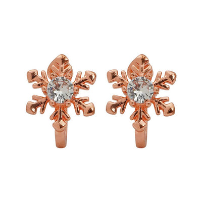 Snowflake Rose Gold Ear Clips