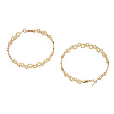 Gold-Toned Oval Motif Hoops