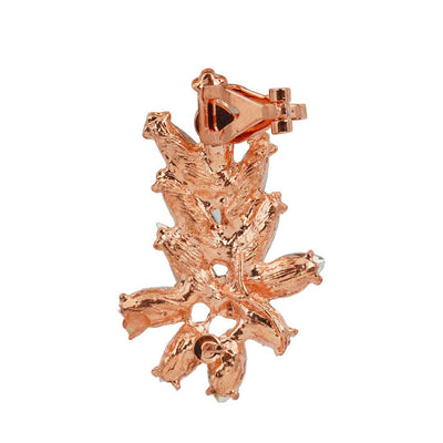 Rose Gold Crystal Leaf Ear Cuff