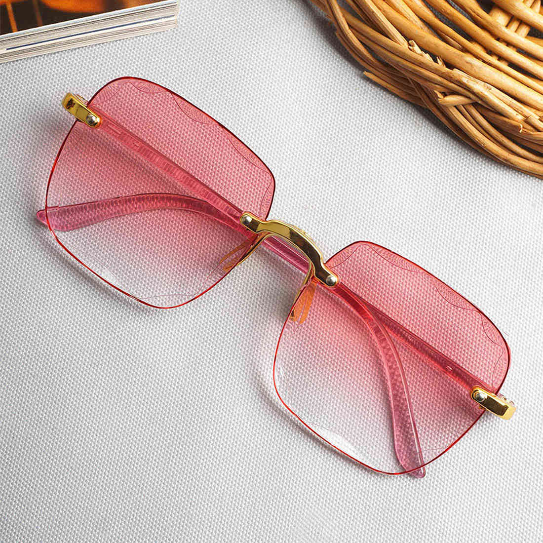 Pink Square Oversized Sunglasses