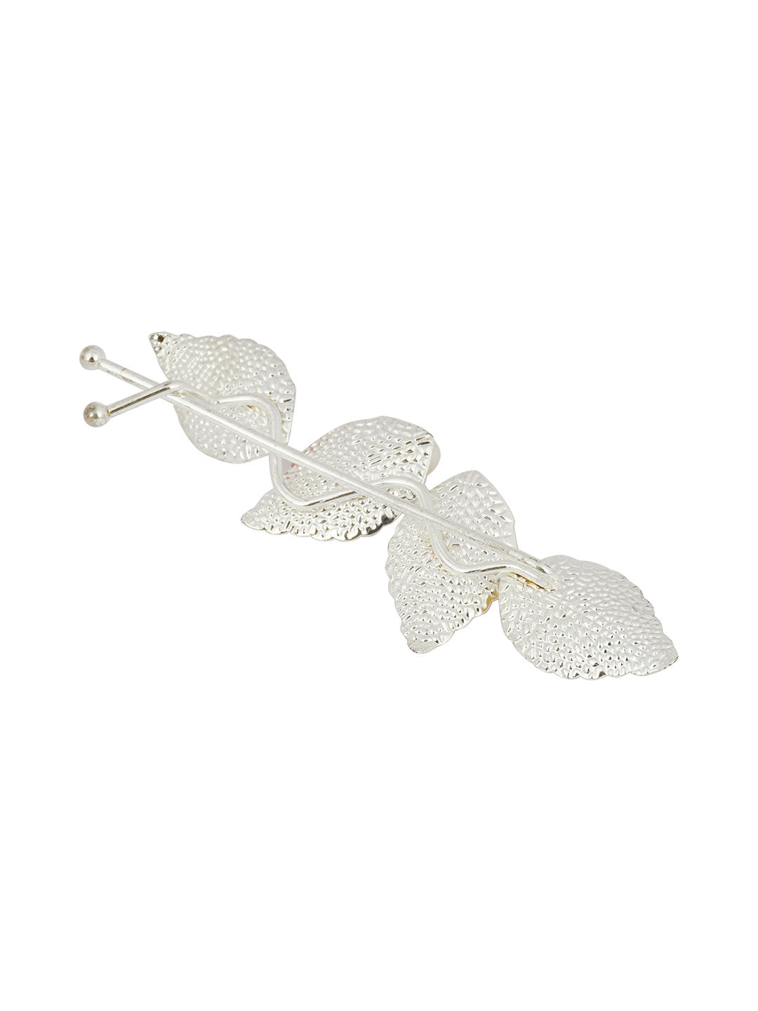 WILLOW SILVER PEARL MULTI-LEAF HAIR PIN