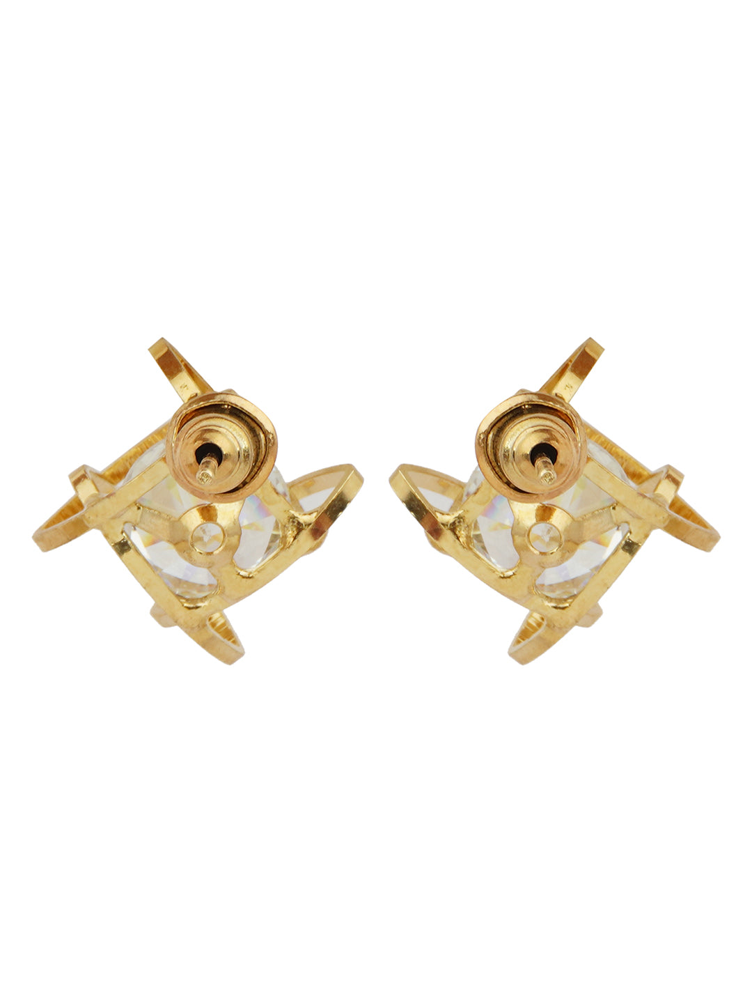 Diamond Center Gold Lined Studs