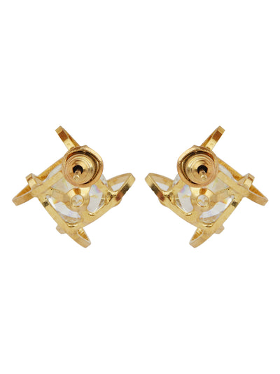 Diamond Center Gold Lined Studs