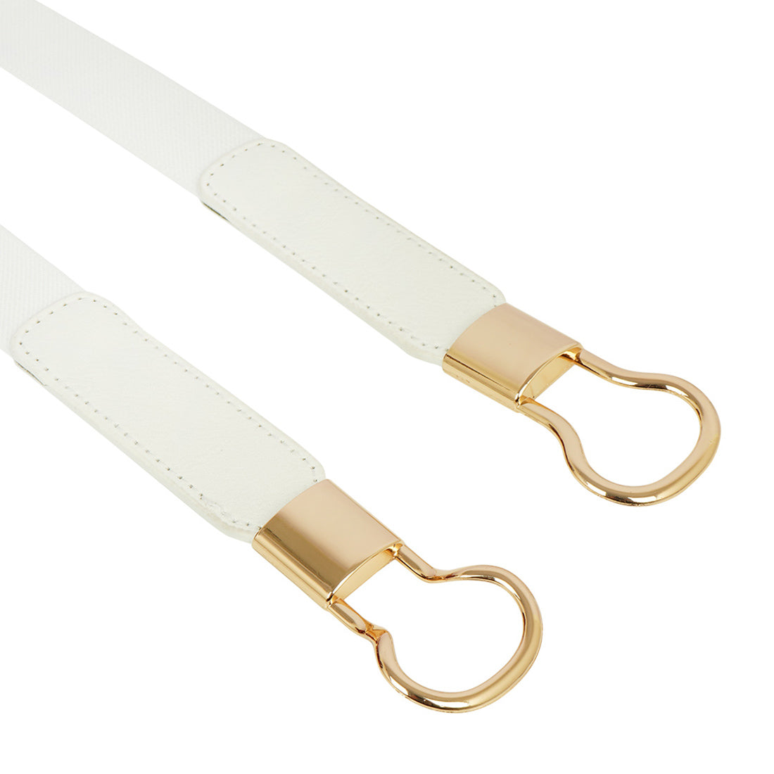 Gold Circle Buckle White Belt