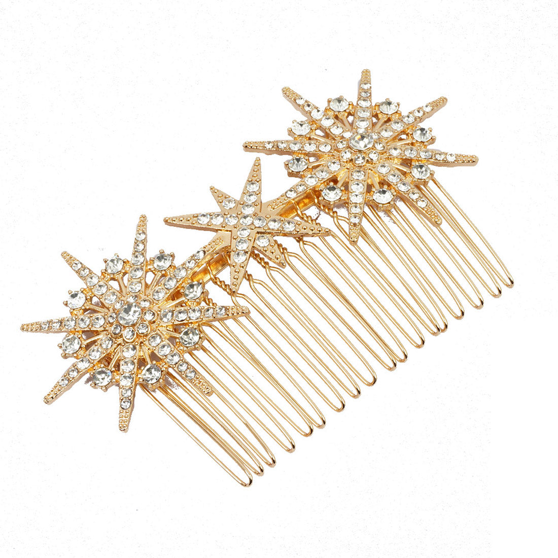 Star Rhinestones Hair Comb