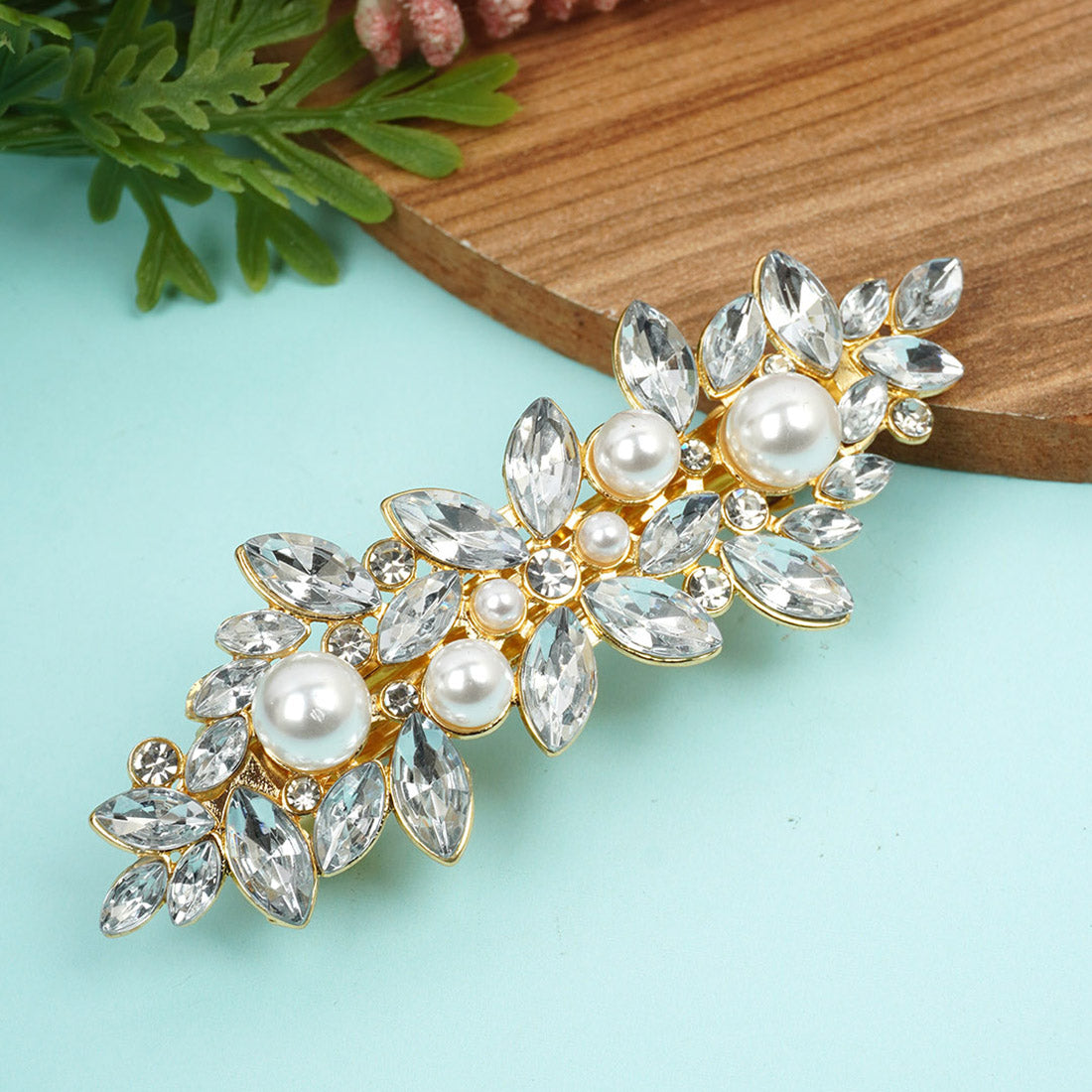 Crystal Pearl Hair Clip