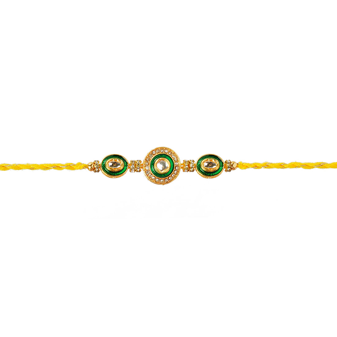 Green Crystal Kundan Rakhi