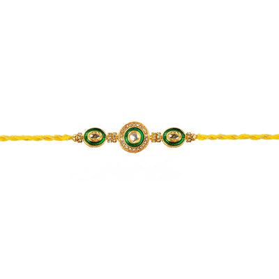 Green Crystal Kundan Rakhi