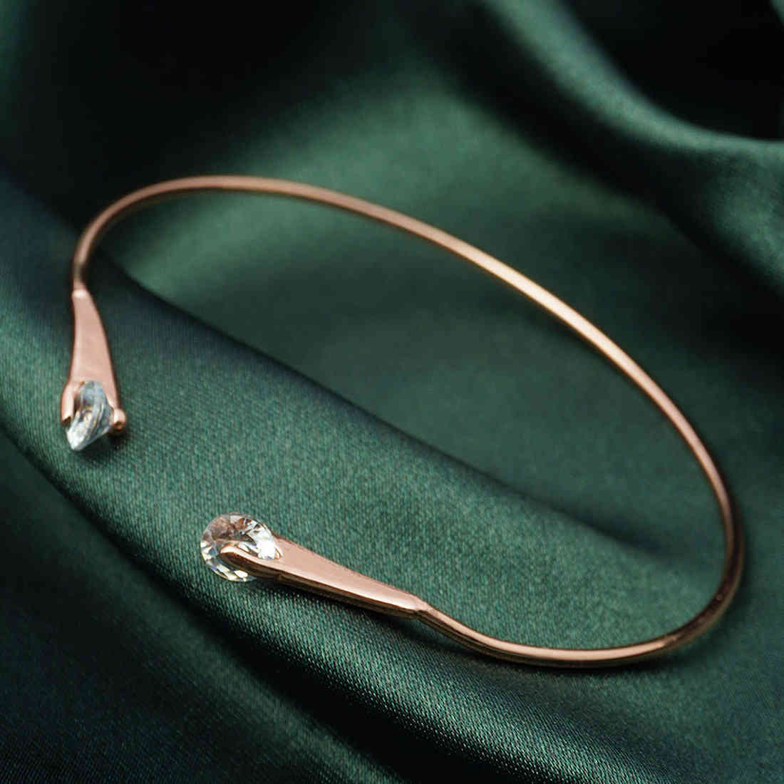 Rose Gold Crystal Cuff Bracelet