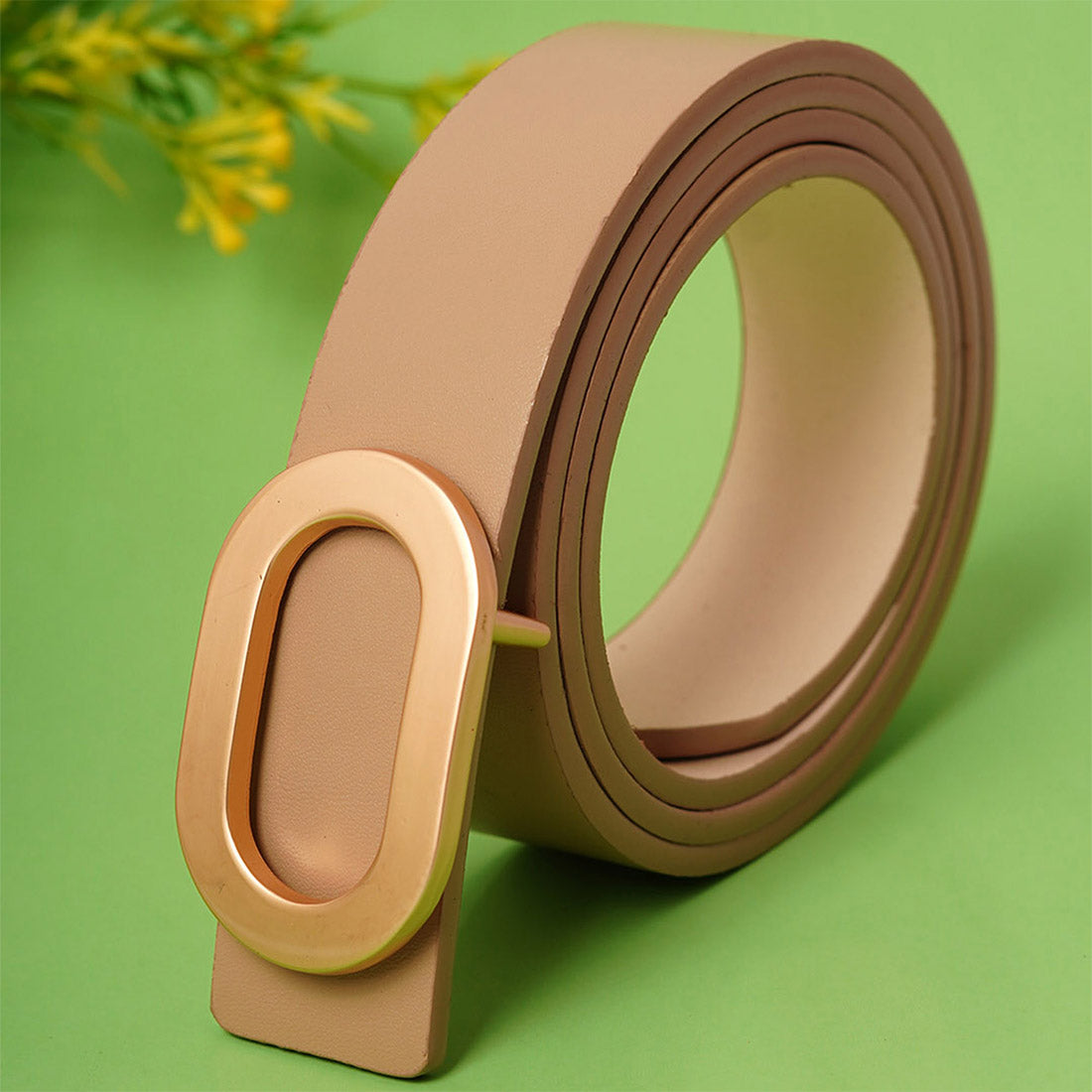 Solid Beige Elegant Belt