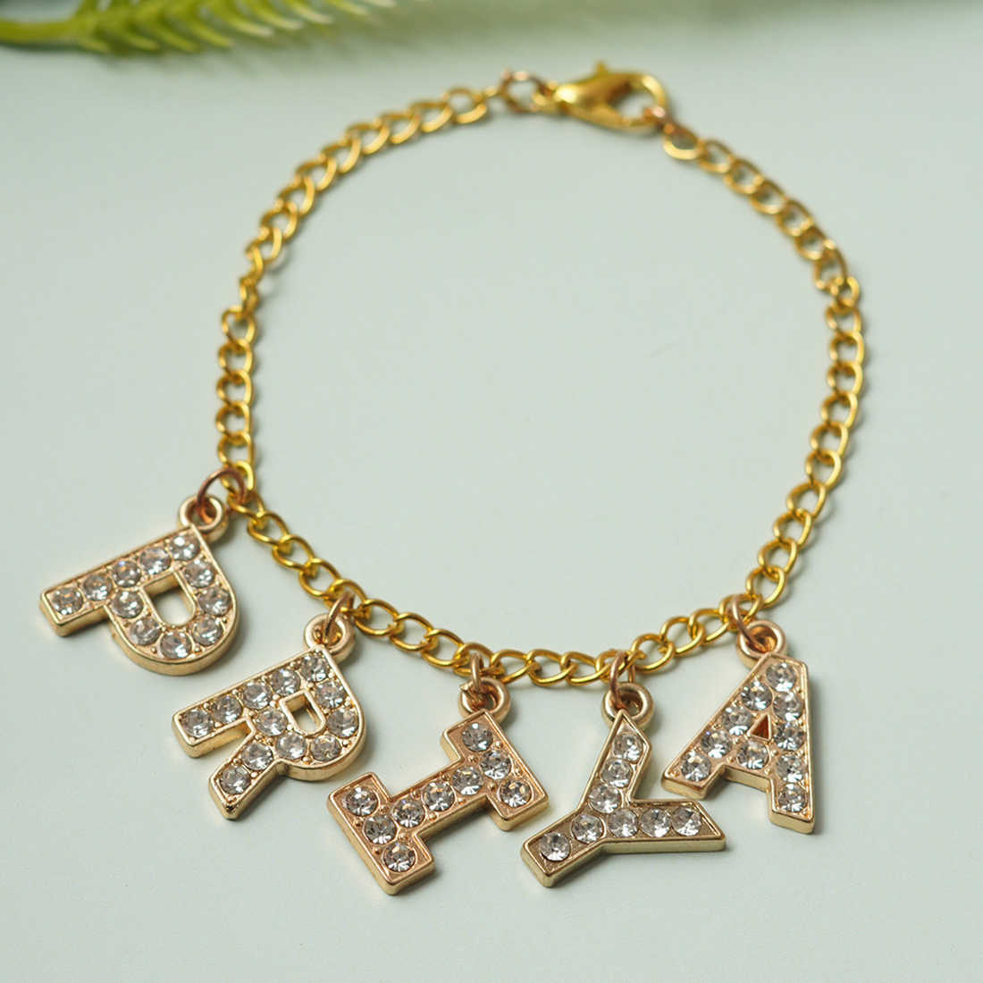 Personalized Rhinestone Pendant Necklace