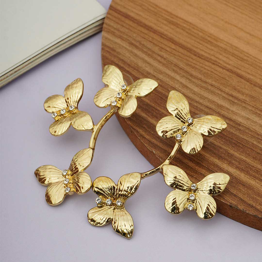 Gold Butterfly Dangler Earrings