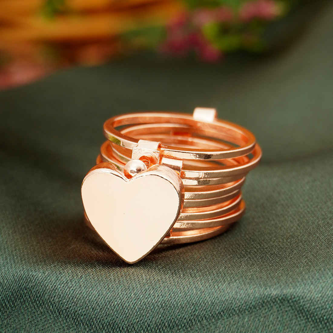 Heart Spiral Layered Ring