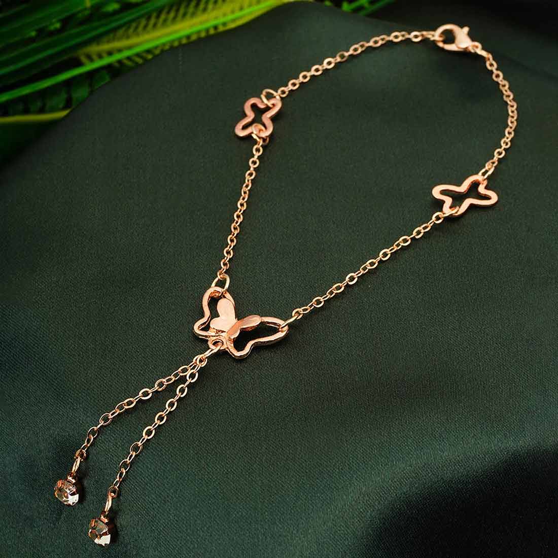 Butterfly Rose Gold Chain Bracelet