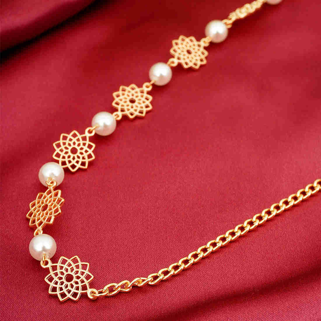 Flower Pearl Beaded Belly Chain