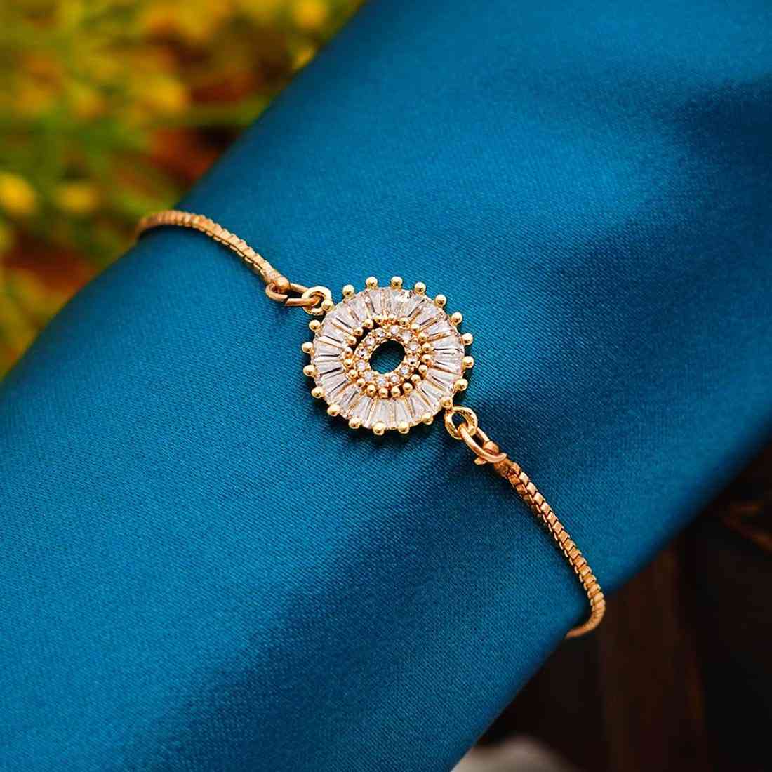 Crystal Studded “O” Alphabet Chain Bracelet