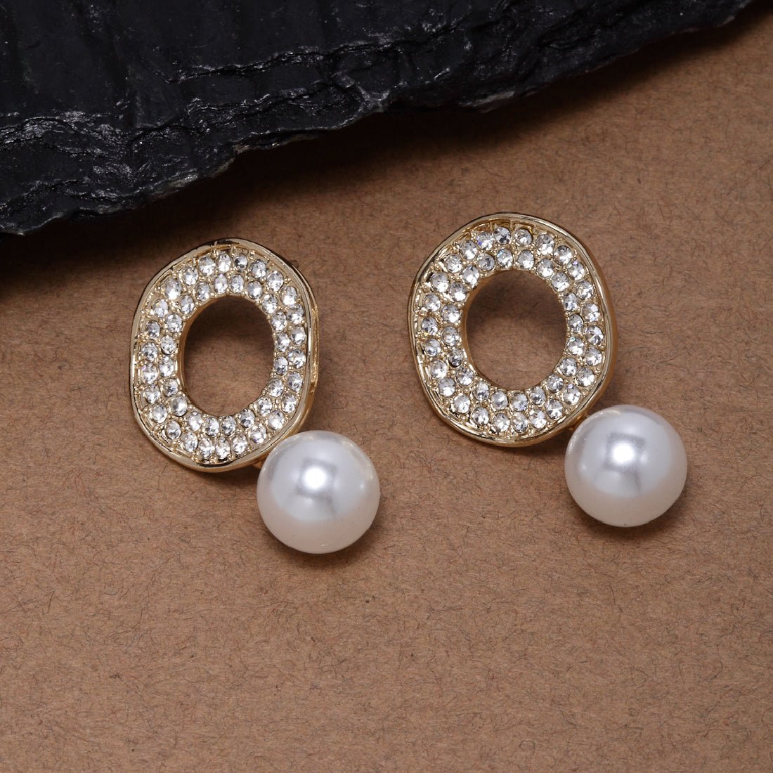 Accacia Golden Pearl Drop Earrings - Ferosh