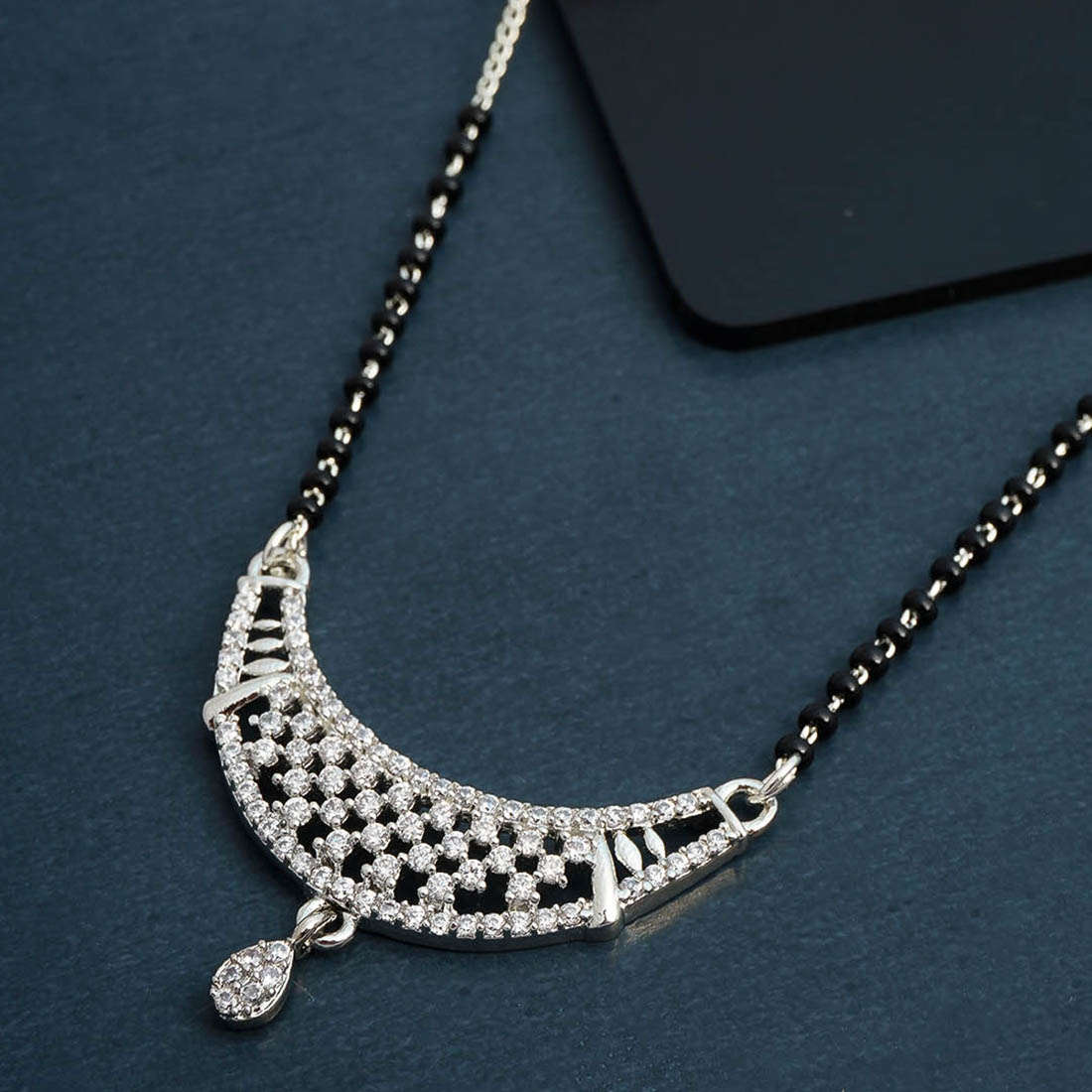AD-Studded and Beaded Mangalsutra - Ferosh