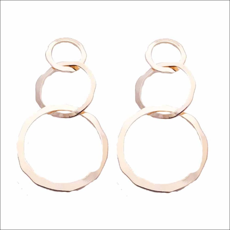 Adonica Interconnected Golden Circle Earrings - Ferosh