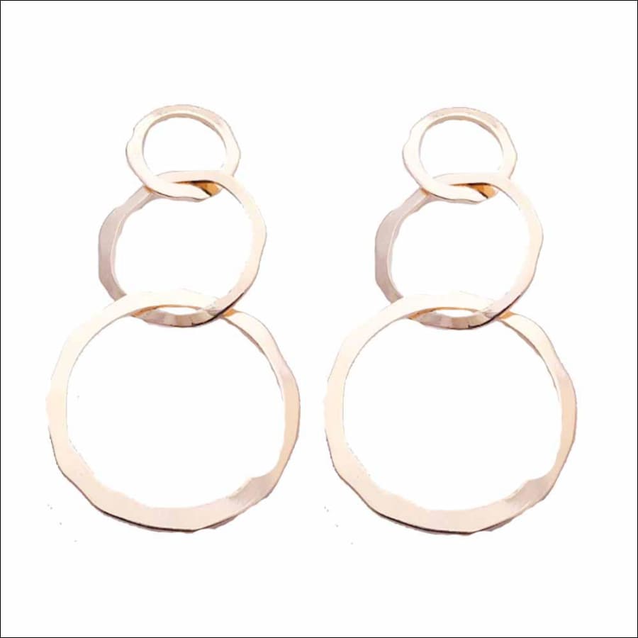 Adonica Interconnected Golden Circle Earrings - Ferosh